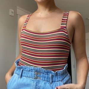 Retro striped bodysuit